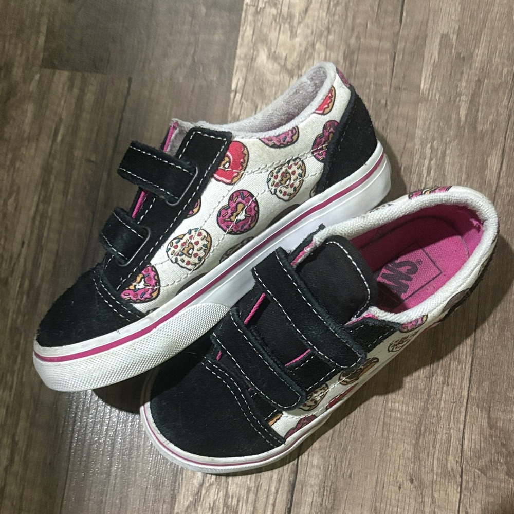 Vans Kids Black and Pink Donut Sneakers